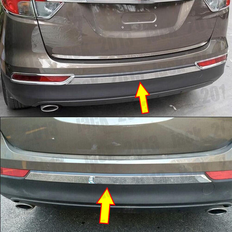 for Buick Envision 2016-2020 Chrome Steel Rear Bumper Strip Protector Cover Trim