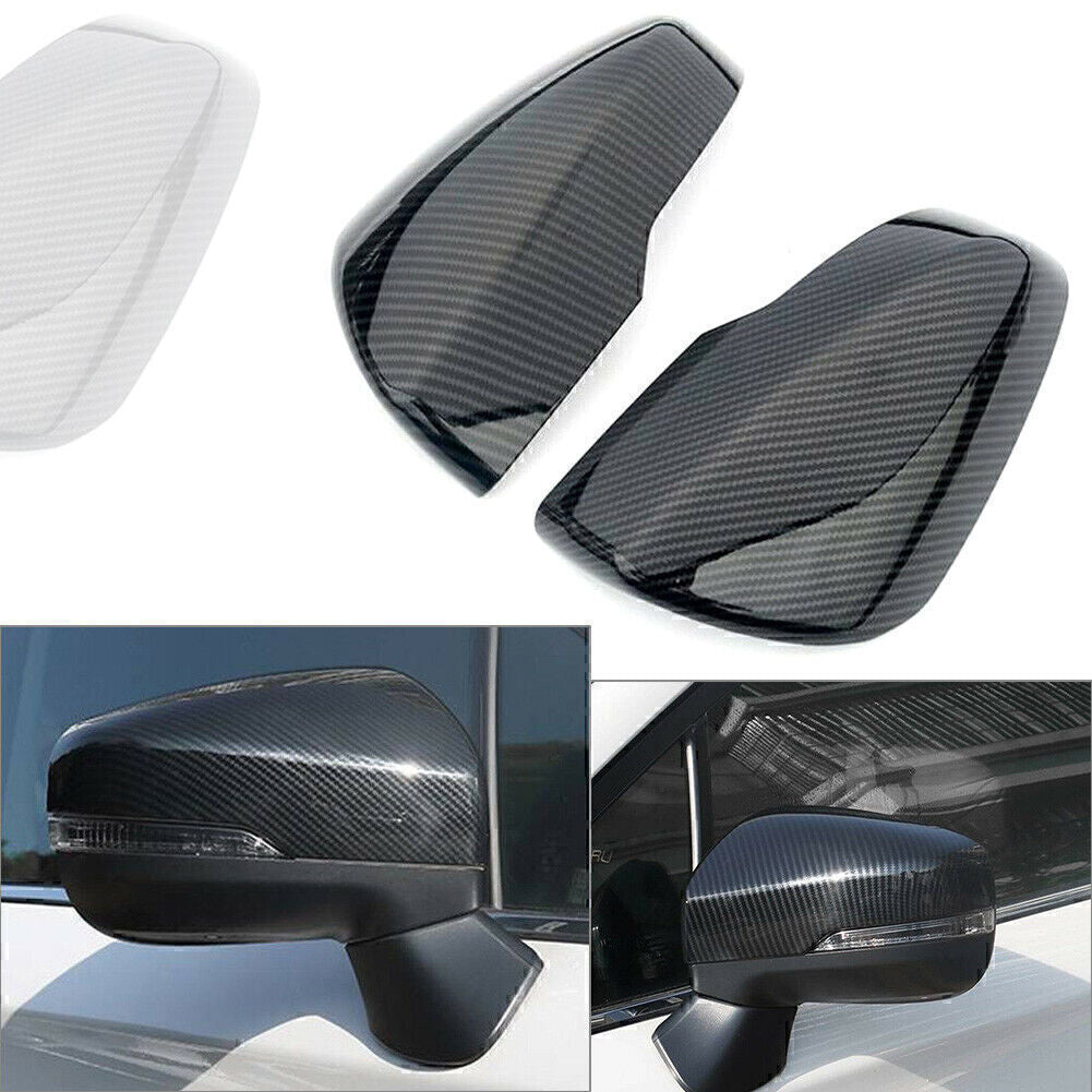 Carbon Fiber Look Side Rear View Mirror Cover Trim for Subaru Forester 2019-20