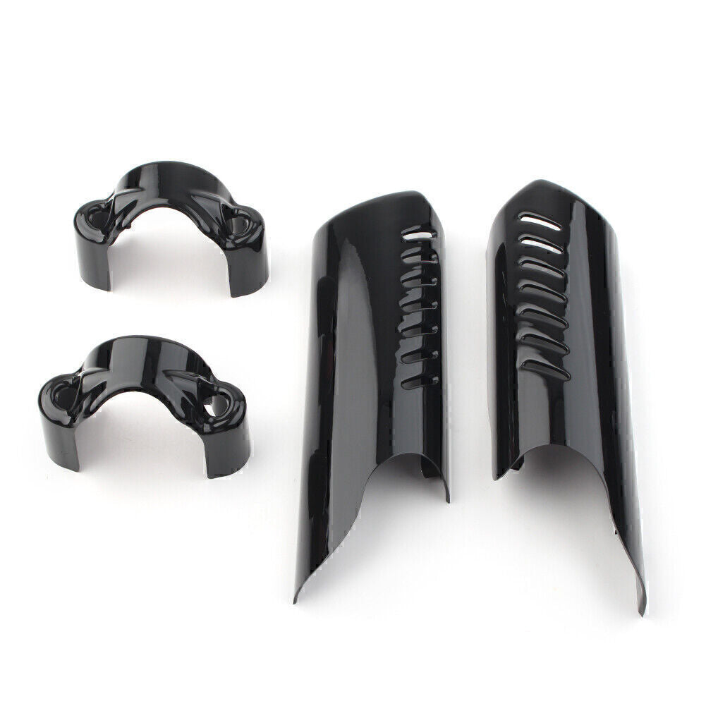 2x Fork Lower Leg Deflectors Shield Cover Black Fit for Harley Softail Dyna FL FXSTB Q