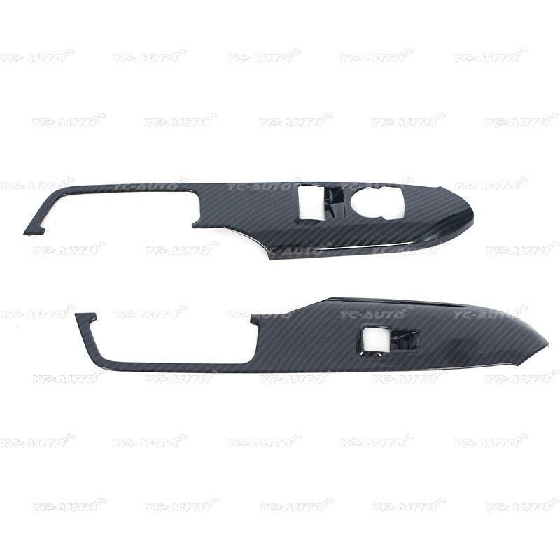 ABS Window Lift Switch Panel Cover Trims Carbon Fiber for Ford for Mustang 2015-2019