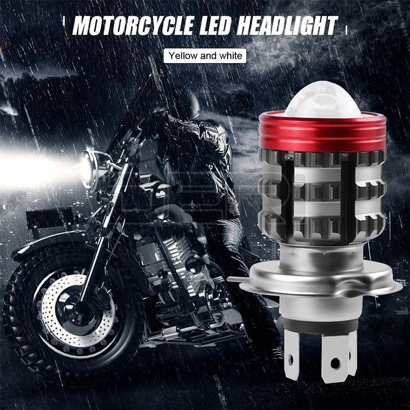 H4 LED Bulb Hi/Lo Beam Motorcycle Headlight Super Bright Kitswith Angel Eye