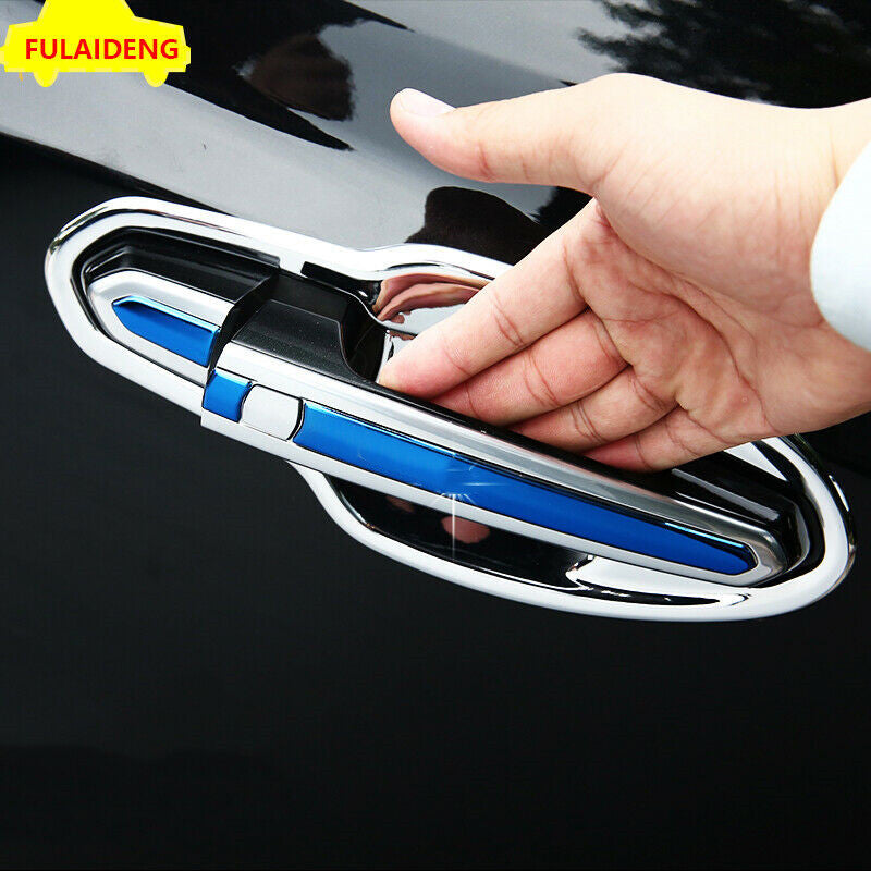 12P for Cadillac XT5 2016-2021 Blue Titanium Outside Door Handle Sticker Trim
