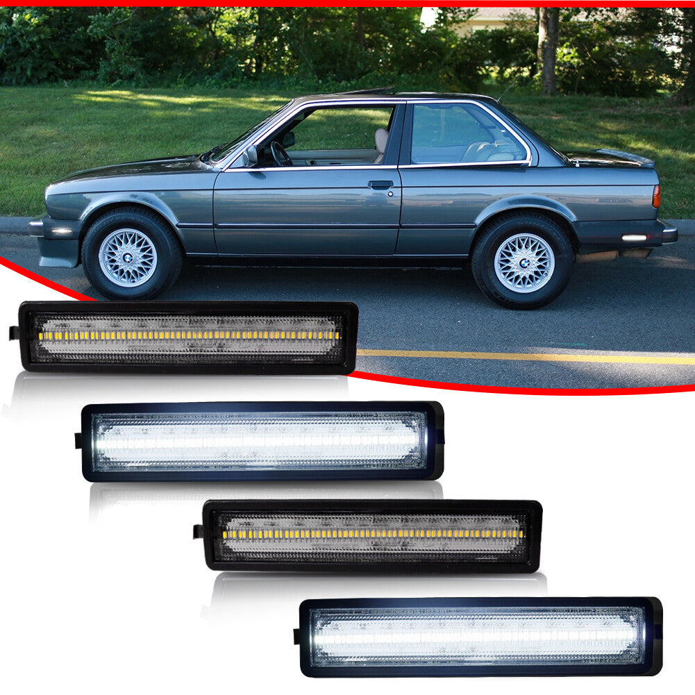 Clear lens white front and rear corner light kit for E30 E32 E34 3 5 7 - v
