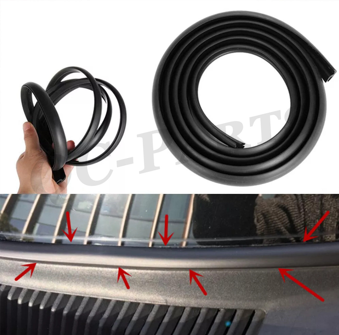 Automotive windshield panel rubber sealing strip molding decorative accessories