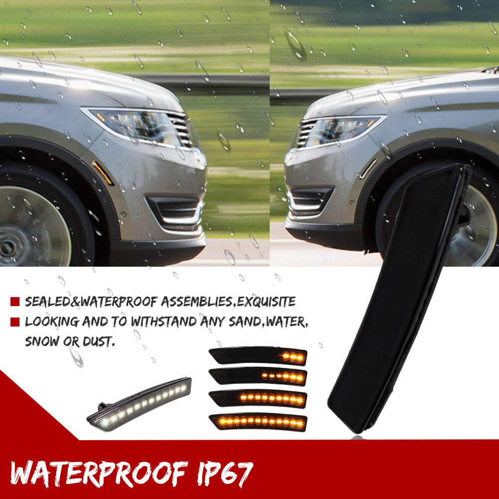 For 16-22 for Lincoln Nautilus MKX Sequential Signal Switch LED Side Marker Lights - v