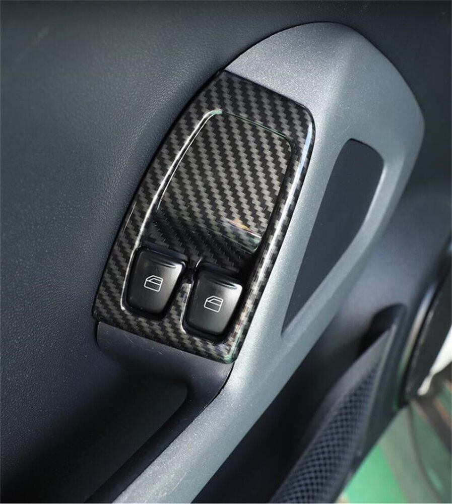 Carbon fiber ABS window lift switch cover for Smart 2010-14 n