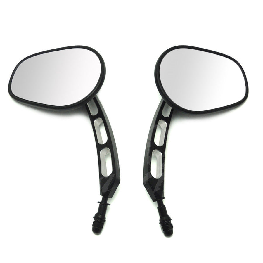 Black Edge Cut Rearview Mirror for Harley Sportster Softail Touring Dyna Glide Q