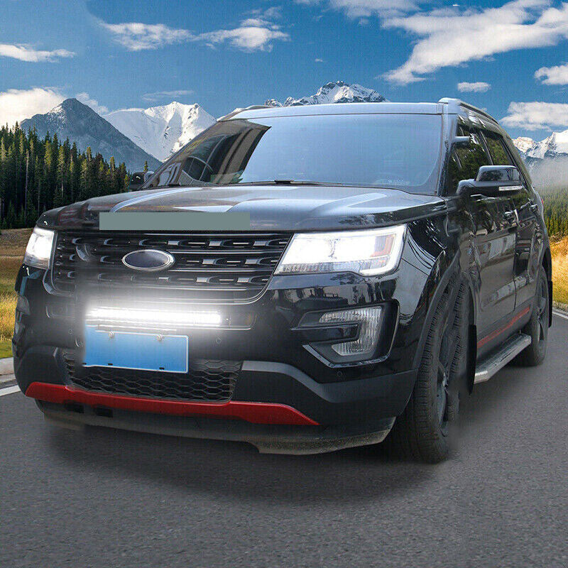 for Ford Explorer 2011-19 Off Road Front Grille Warning LED Light Lamp Bar trim