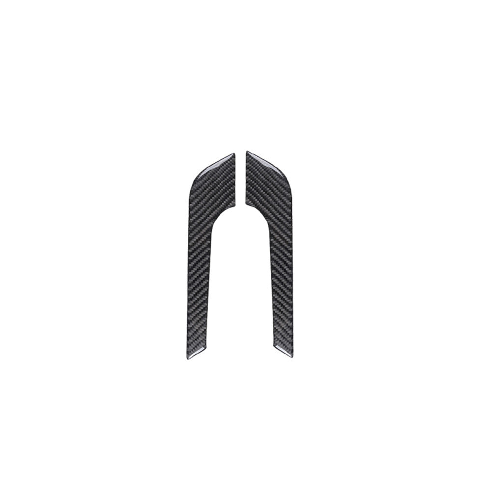 2Pcs Carbon Fiber Rear Central Console Trim Panel For Explorer 2011-2014 v