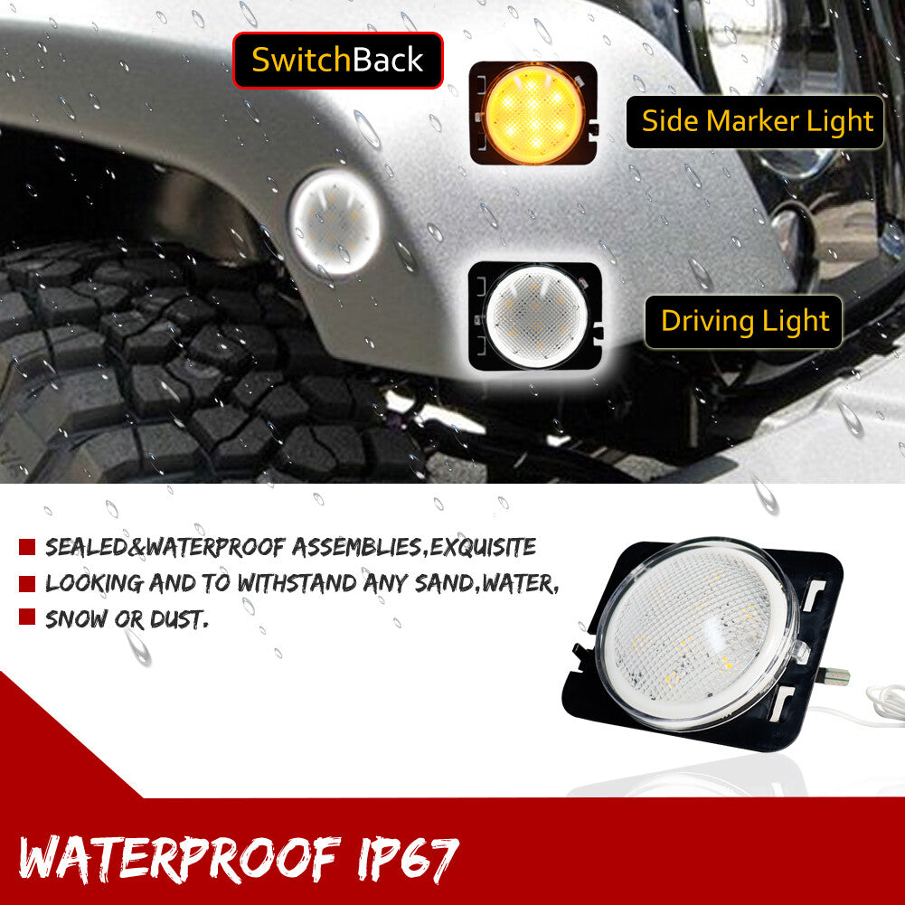 Switchback LED front marking DRL indicator for 07-18 for Jeep for Wrangler JK Q