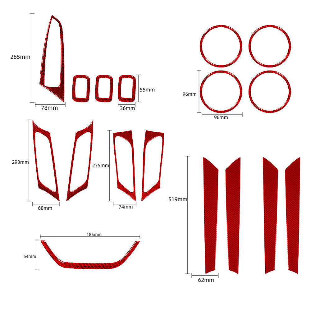 3Pcs Central Gear Shift Trim Cover Carbon Fiber For FJ Curiser 2007-2021 v