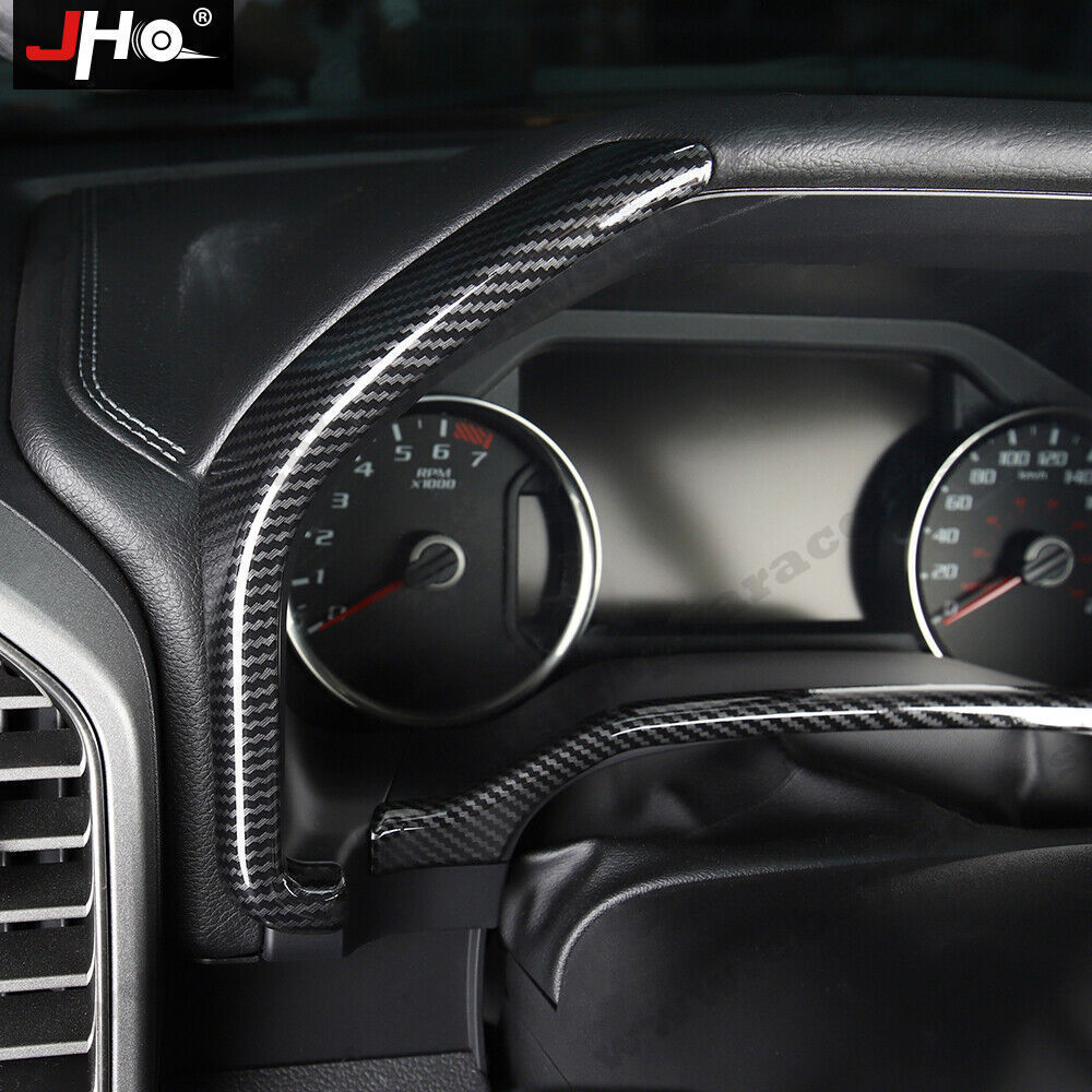 Carbon Fiber Car Dashboard Instrument Frame Panel Cover Trim for Ford F150 2017+