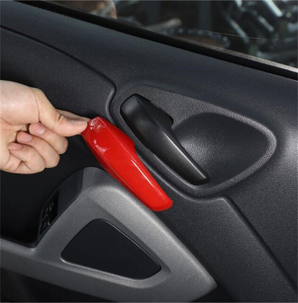 for Benz for Smart Fortwo 2010-2015 Bright Red Interior Door Handle Frame Cover Trim 2*