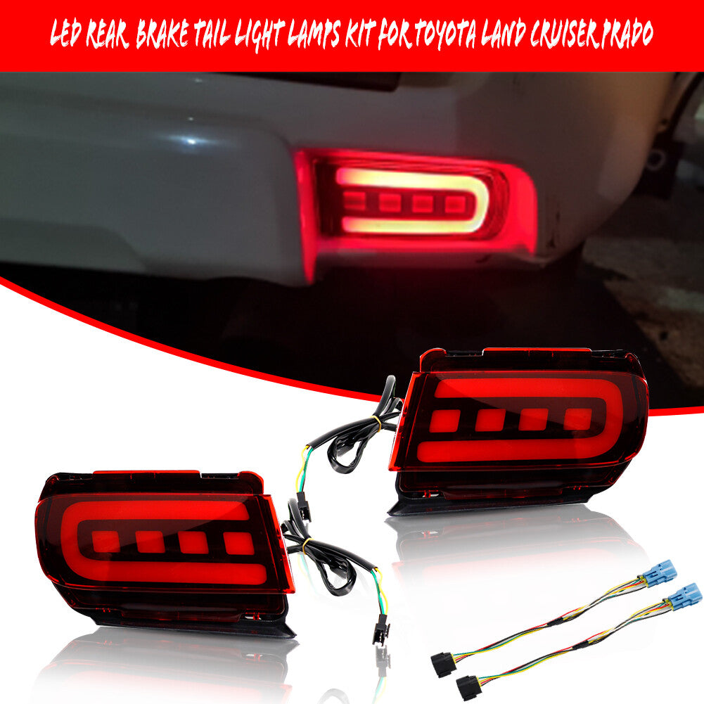 Red lens LED rear bumper reflector taillights suitable for 10-19 for Land Cruiser - v
