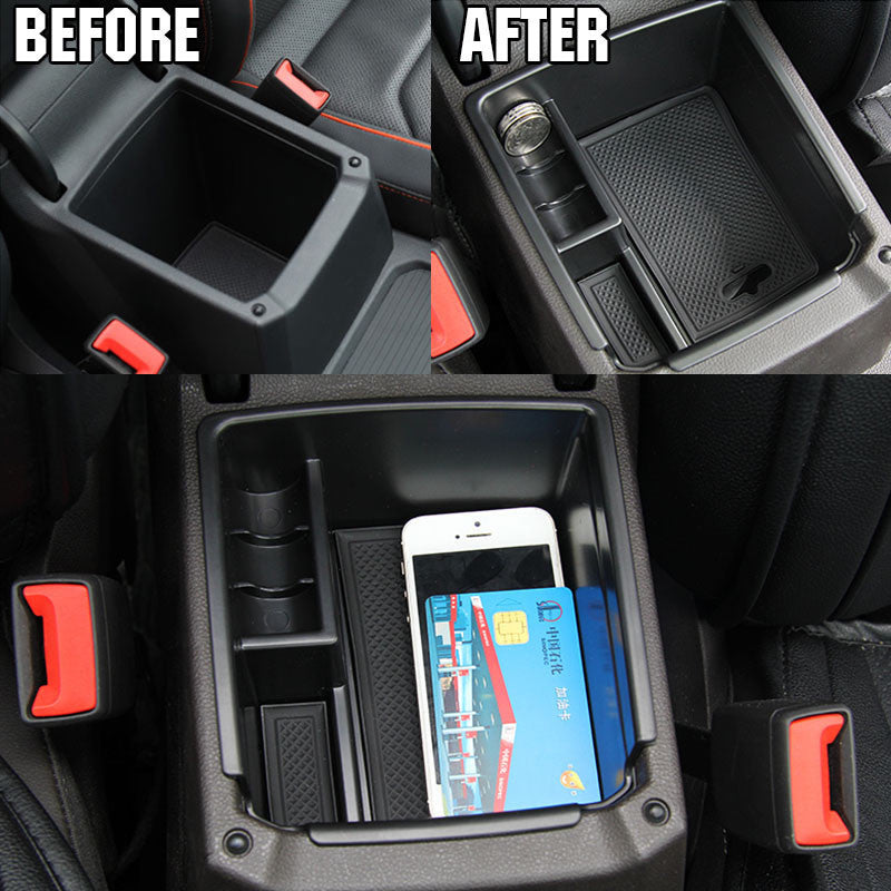Armrest Storage Box for VW for Tiguan 2 2016 - Centre Console Container Holder Q