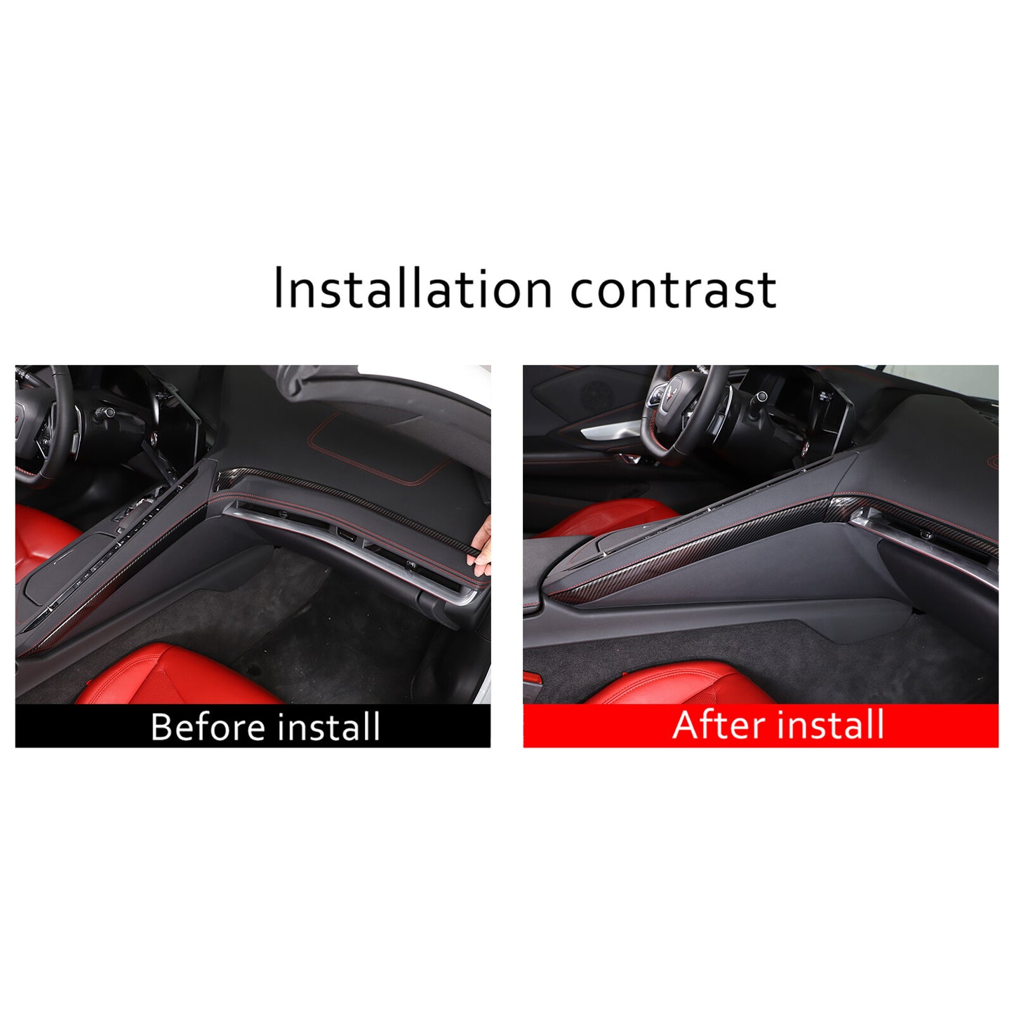 4-Piece Air Conditioning Switch CD Button Knife Cover Trim for Corvette C7 2014-2019- v