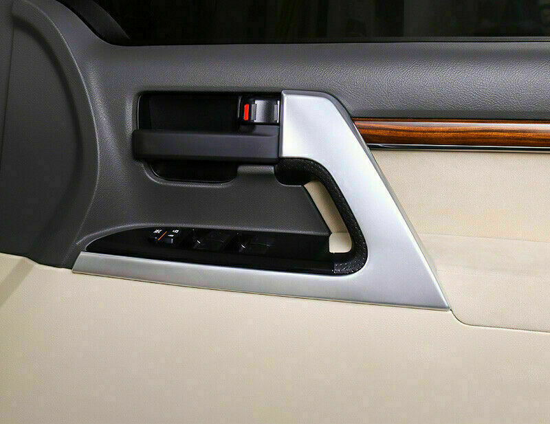 silver Inner Door Armrest Decor Cover Trim for Toyota for Land Cruiser LC200 2008-21