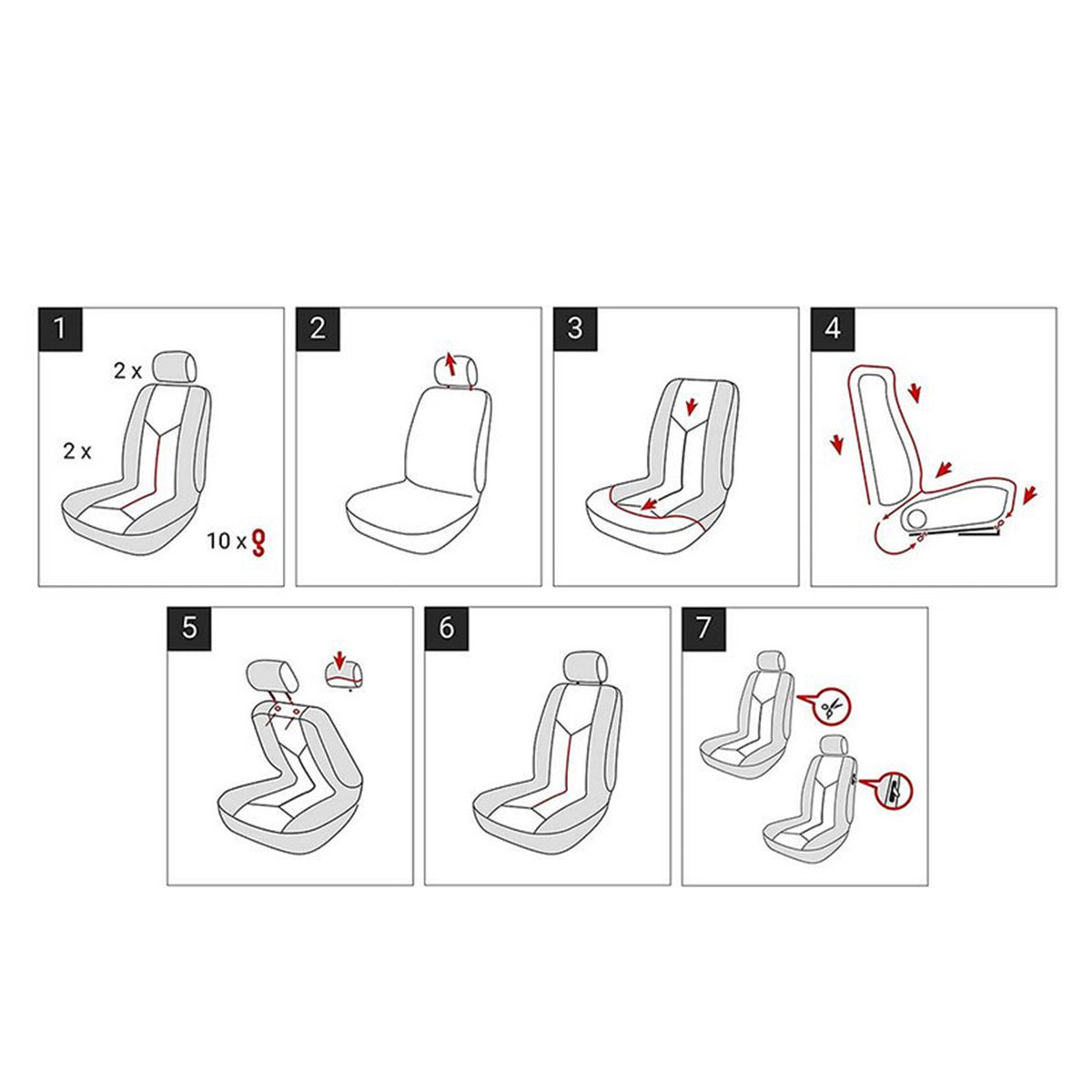 5-seats Car for Seat Cover Protector Full Set PU Leather Four Seasons Accessory Q