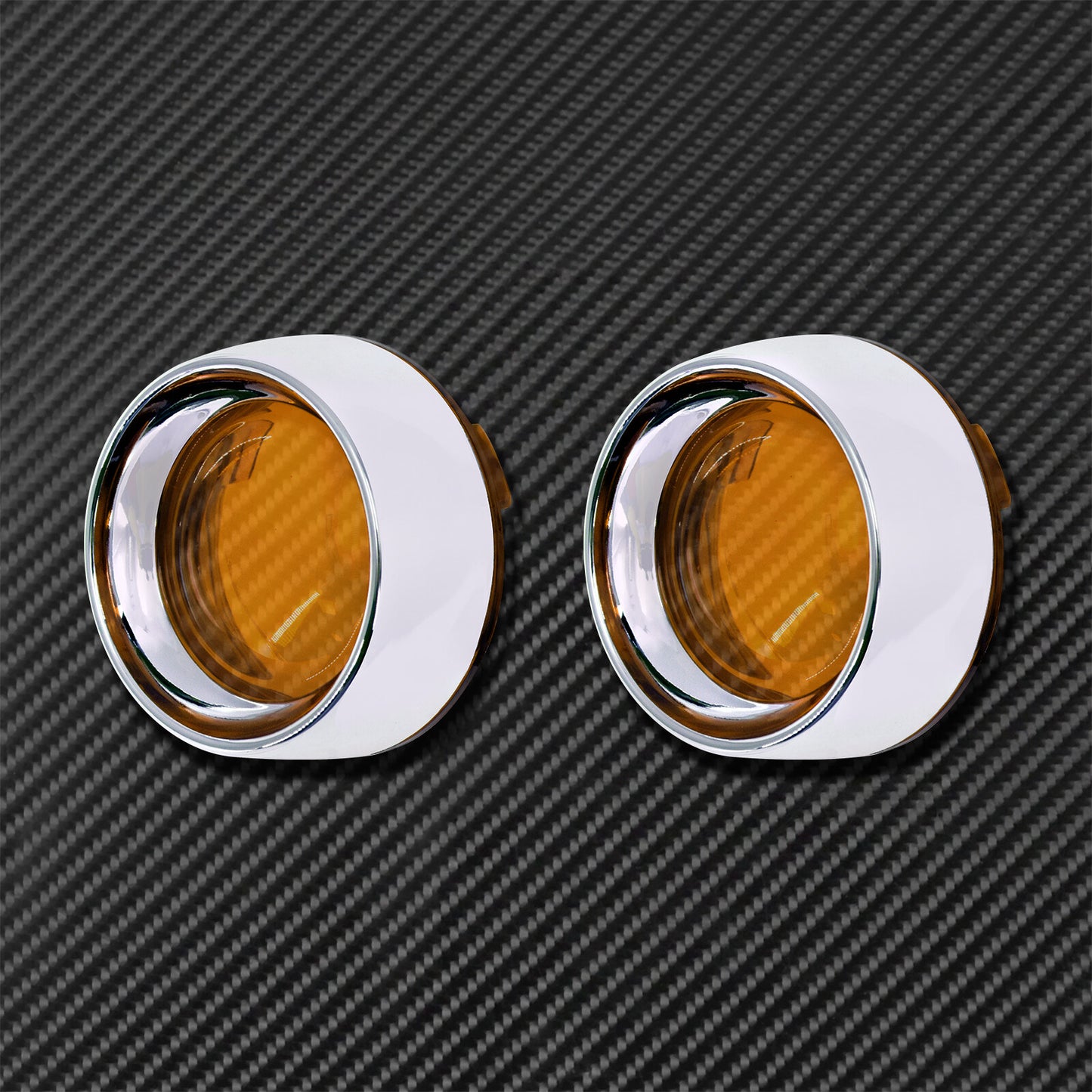 Chrome Amber Trim Ring Bullet Turn Signal Lens Cover Fit for Harley Softail Dyna