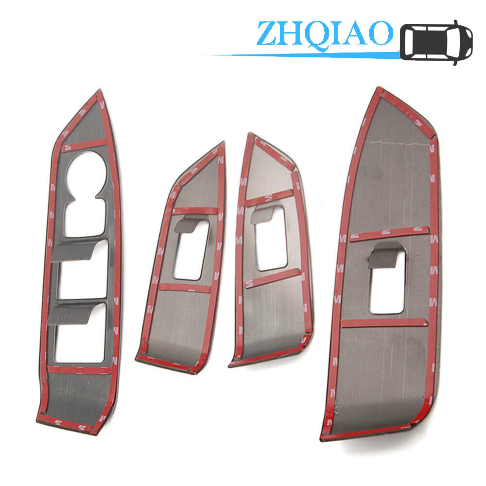 Black Titanium Window Lift Switch Panel Cover Trim Fits for Mazda CX-5 2017-2018