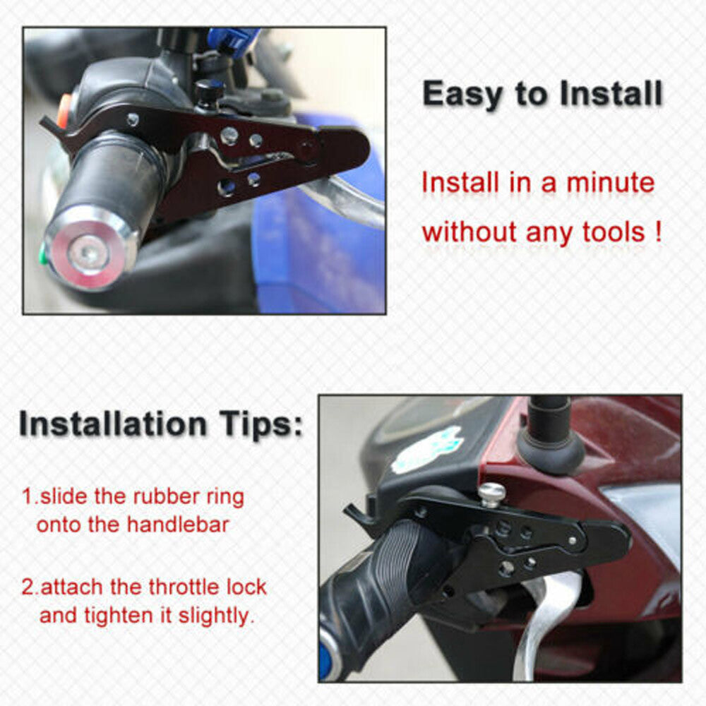 Universal Motorcycle Grip Cruise Control Throttle Lock Assist Retainer Wrist Q