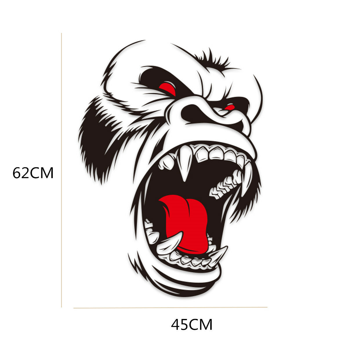 Pair Horror Ape Graphics Vinyl Stickers for DIY Car Body Hood Side Fender Decal