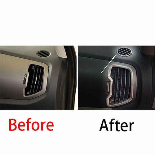 Instrument LR Air Outlet Vent Trim 2 for Kia Sportage R 2011-2016 Silver Steel