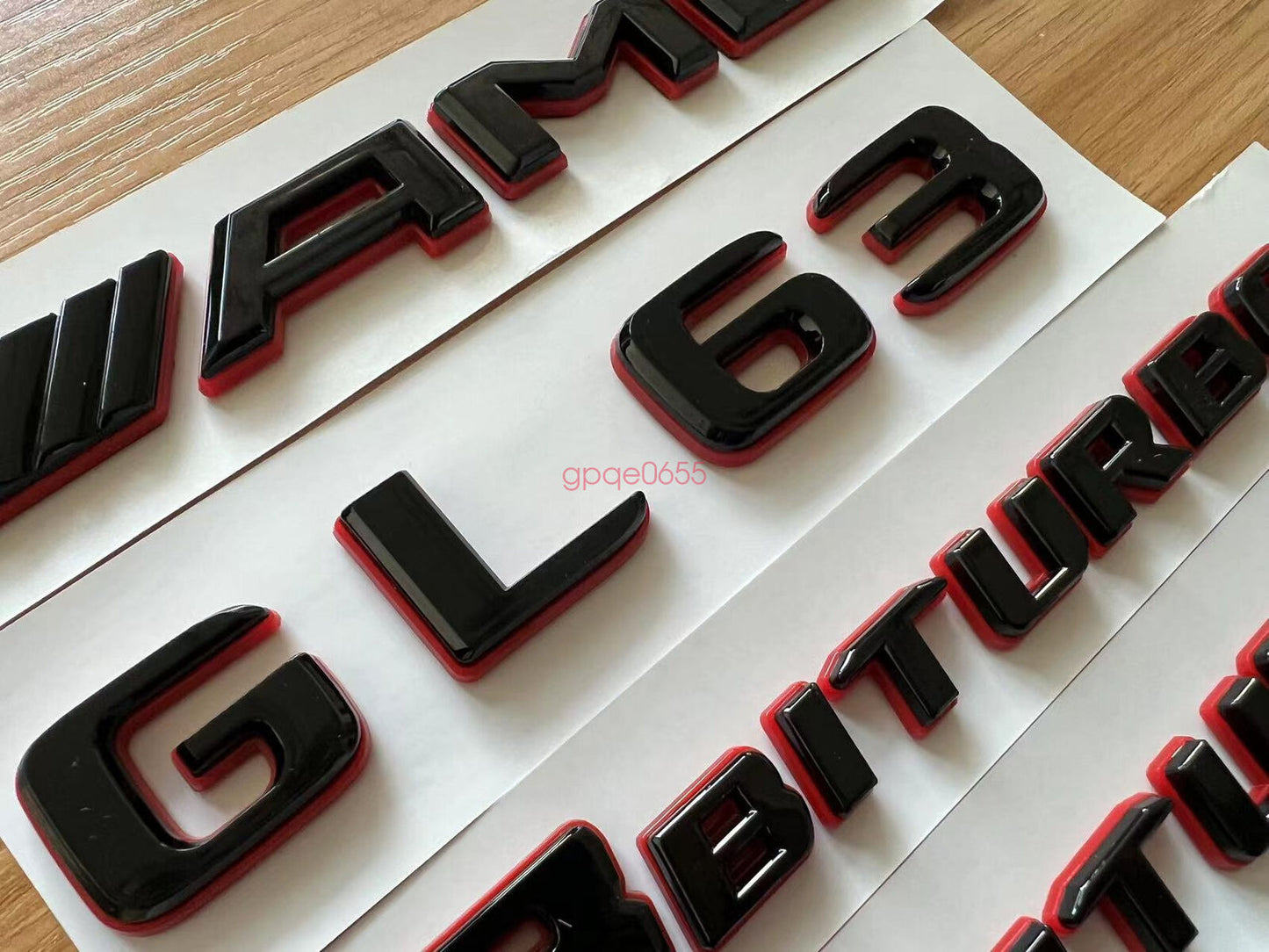 1SET Black RED GL63 AMG V8 BITURBO Emblem Badge Sticker Set For AMG GL