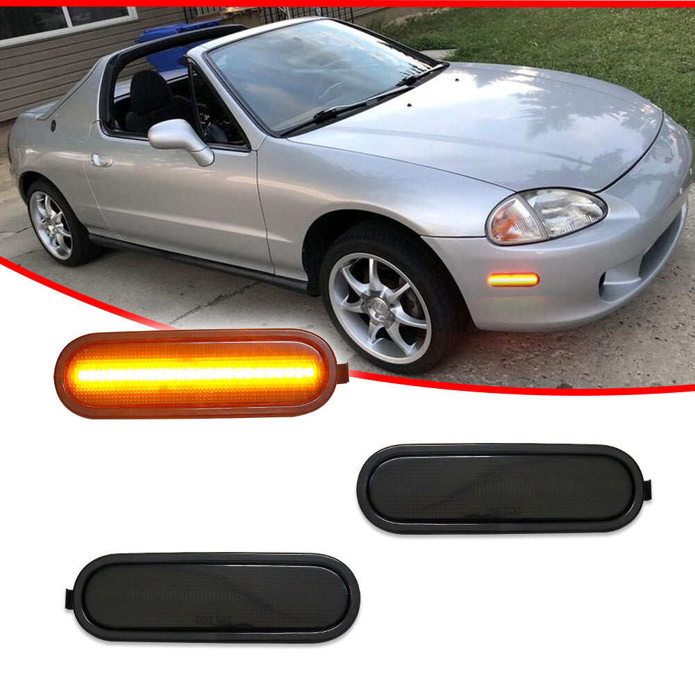 Smoked amber LED front marker light suitable for 1993-97 for Honda Del Sol DelSol- v