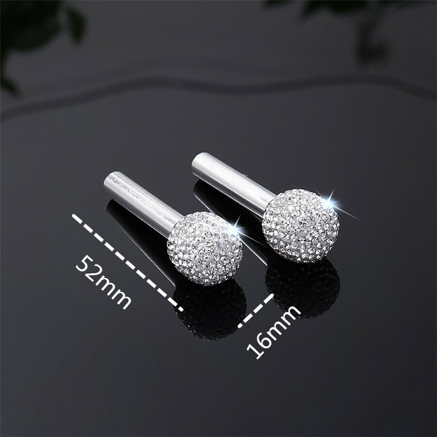 Bling Bling Rhinestone-encrusted Door Handle Interior Door Lock Knob Pins 2Pcs Q
