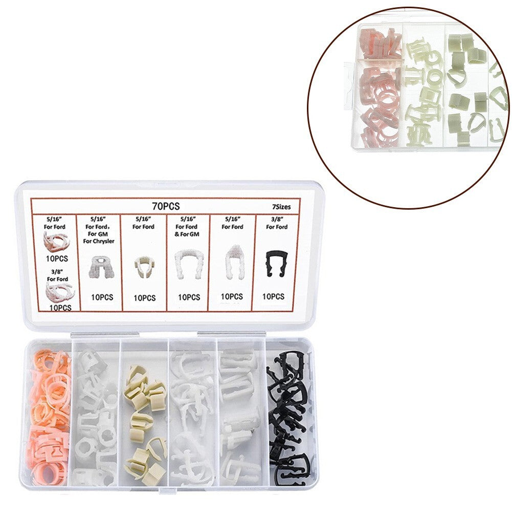 70Pcs Swordfish 61280 Fuel Line Retainer Clip Assortment for Car Accessory v
