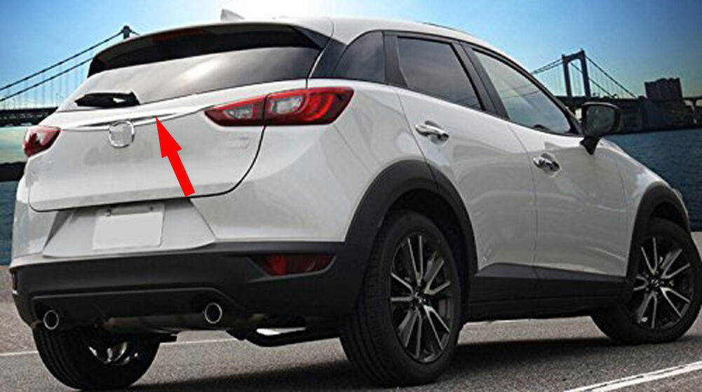 1X ABS Chrome Rear Trunk Lid Middle Moulding Cover Trim For 2016-2021 for Mazda CX-3
