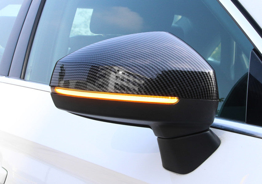For 14-2020 for Audi A3 S3 ABS Carbon Fiber Rear View Side Door Mirror Cover Trim 2P