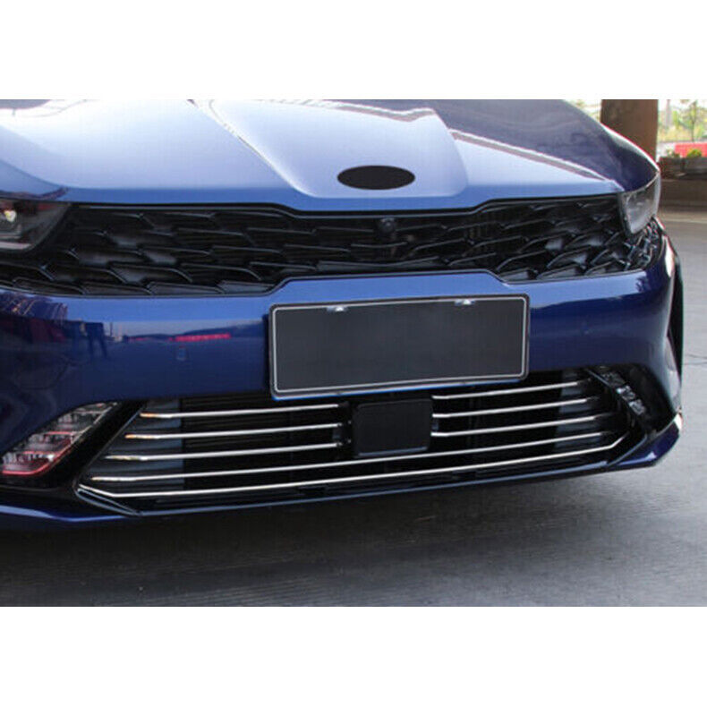 for Kia K5 21-23 Chrome Steel Front Lower Mesh Grille Grill Strip Cover Trim 8Pc