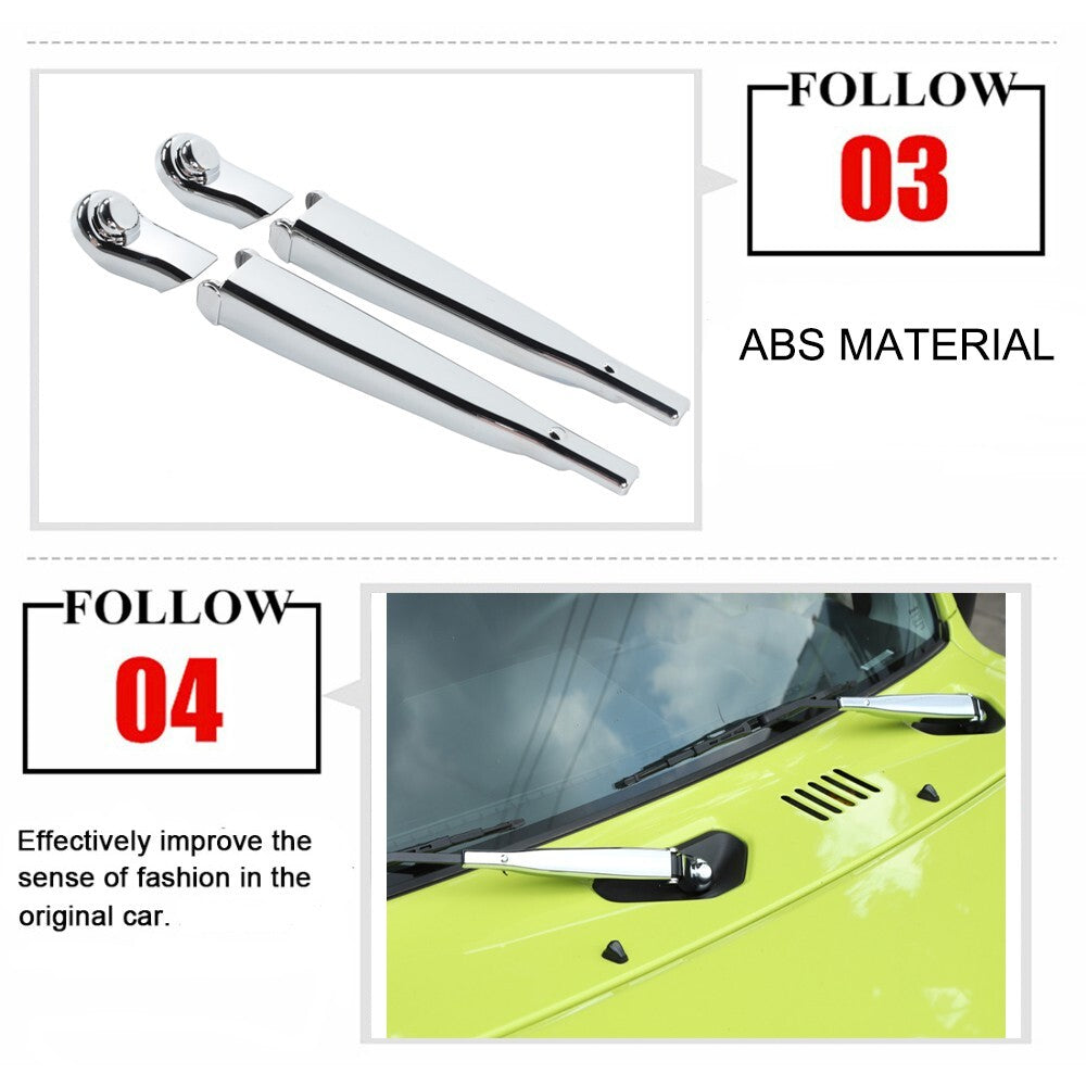 Chrome Front Window Windshield Wiper Blade Cover Trim for Suzuki for Jimny 2019-2023