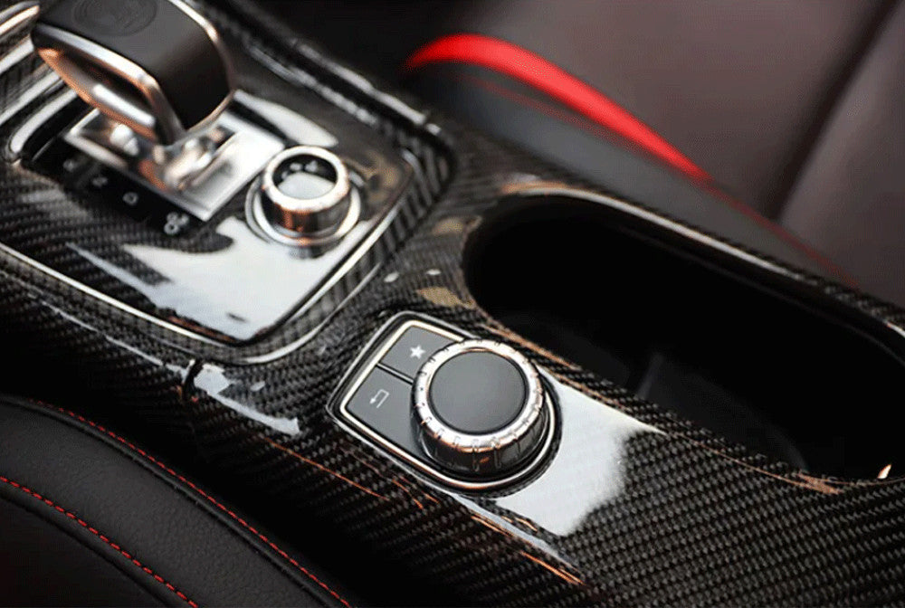 RHD Carbon Gear Shift Panel Decor Cover for Benz W176 A45 C117 CLA45 X156 GLA45