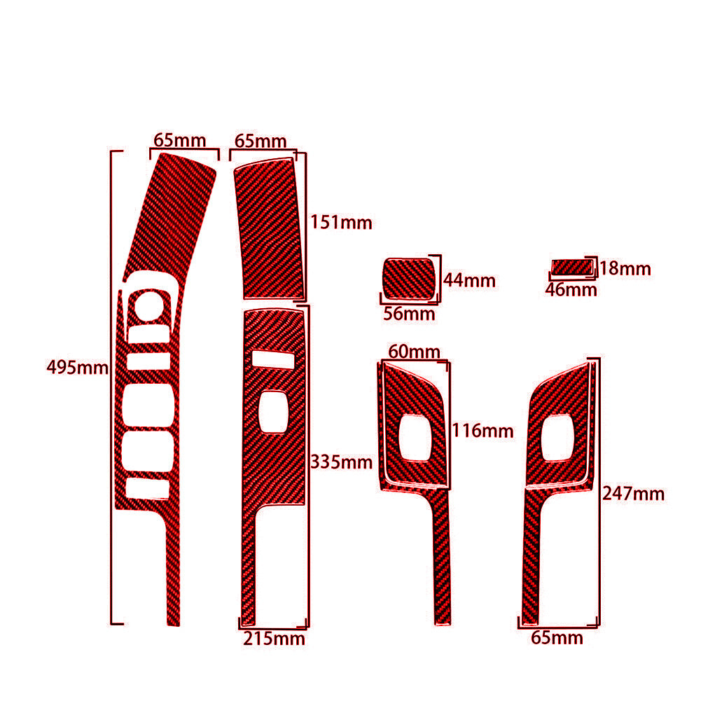 Red Carbon Fiber for Co -pilot Strip Cover Trim For M-class 2006-2011 v