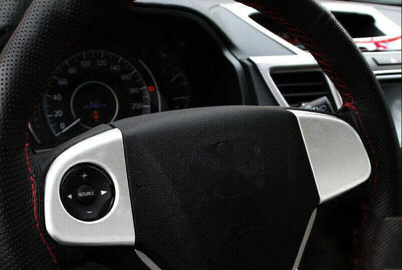 Steering Wheel Button Frame Trim 2PCS for Honda CRV CR-V 2012-2016 Matte Silver