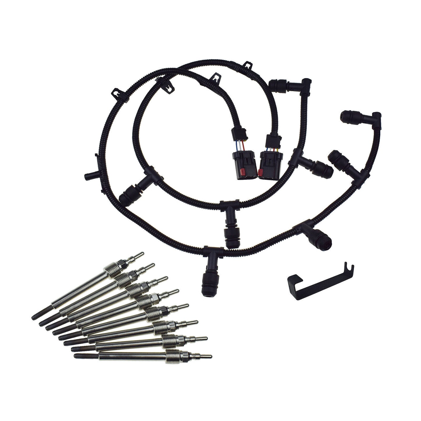 for Ford F250 F350 F450 6.0L Glow Plug + Harnesses Left Right Kit