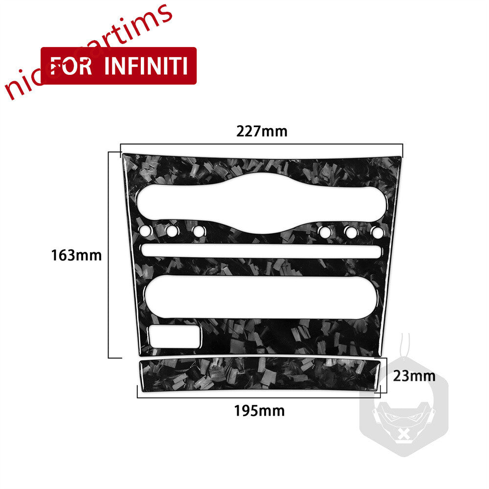 2¡ÁForged Carbon Fiber Center Console AC CD Trim for Infiniti G37 2007-13 G25 Q60