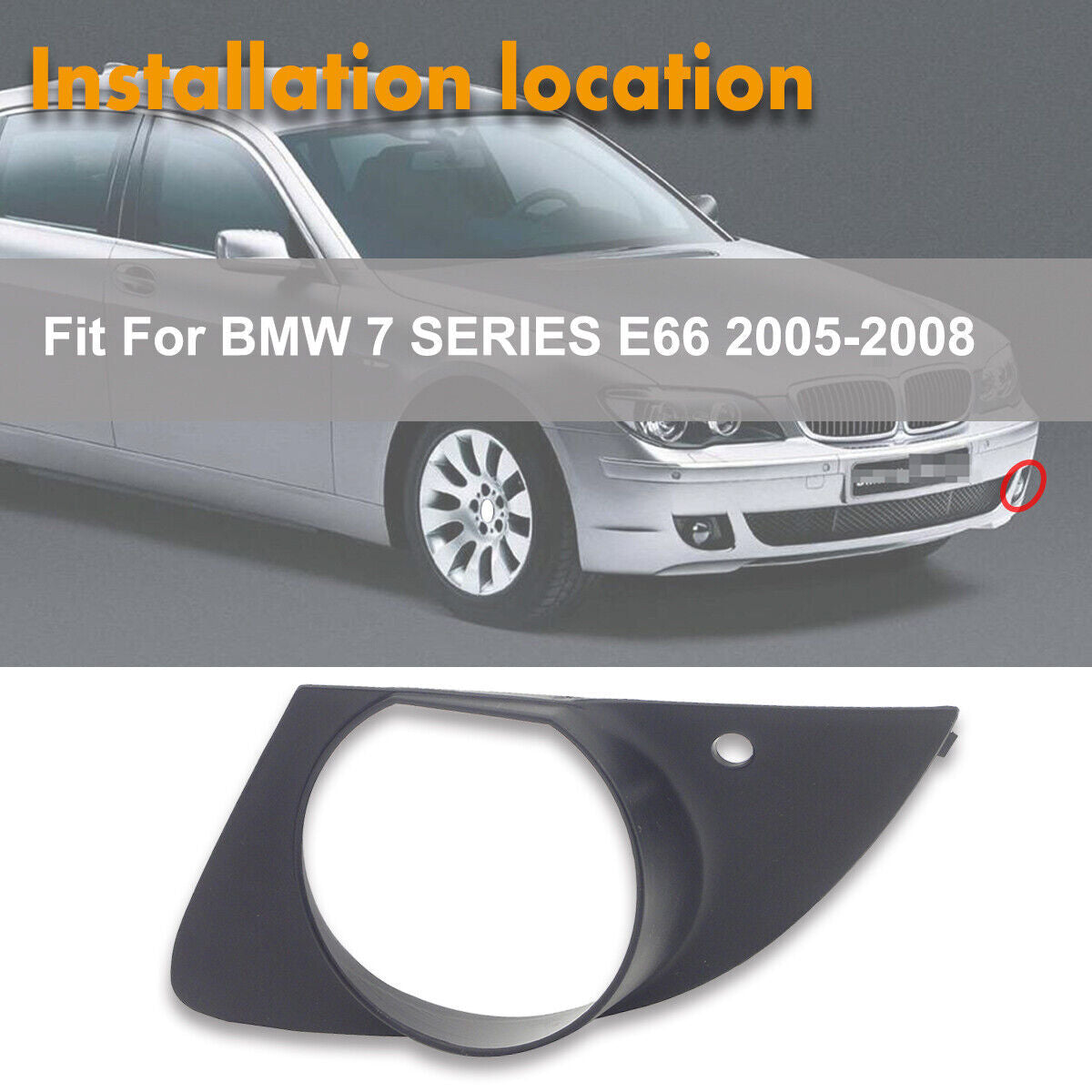 1Pcs Left Front Bumper Fog Light Cover Bezel Trim for BMW 7SERIES E66 2005-2008