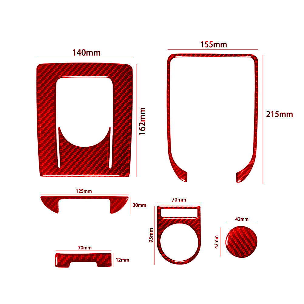 Red Carbon Fiber Central Watercup Frame Cover Trim for Dodge Durango 2014-2020 B v