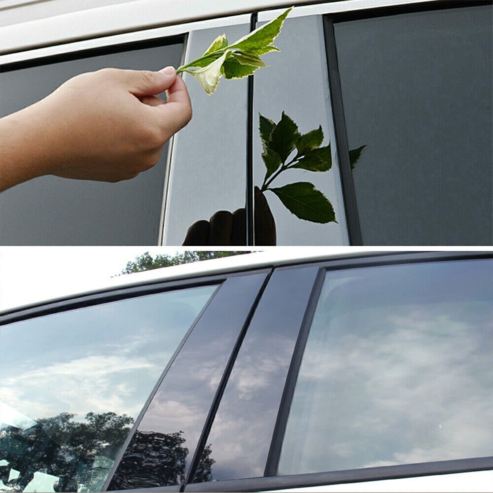 for Corolla for Toyota 09-13 6P Piano Black Look Pillar Posts Door Window Strip Trim