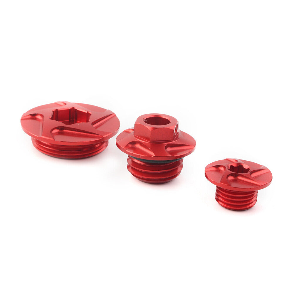 CNC Engine Timing Bolts Oil Filter Plugs Cap Set fit CRF150F CRF450R CRF450X Red Q