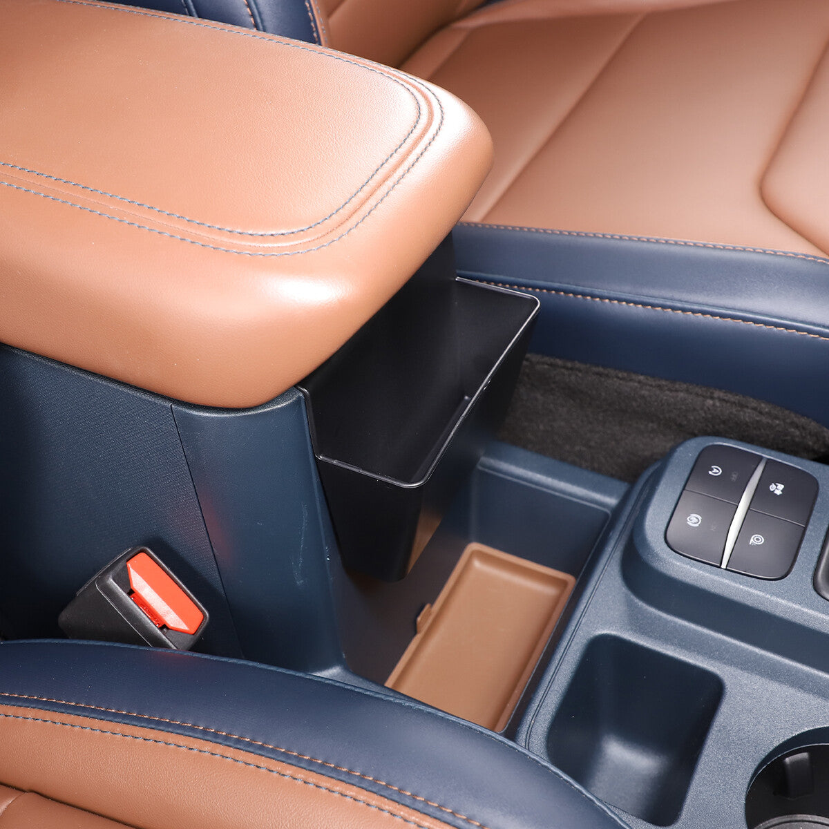 Red ABS Car Center Armrest Storage Box Cover Trim for Corvette C8 Z06 2020-2024- v
