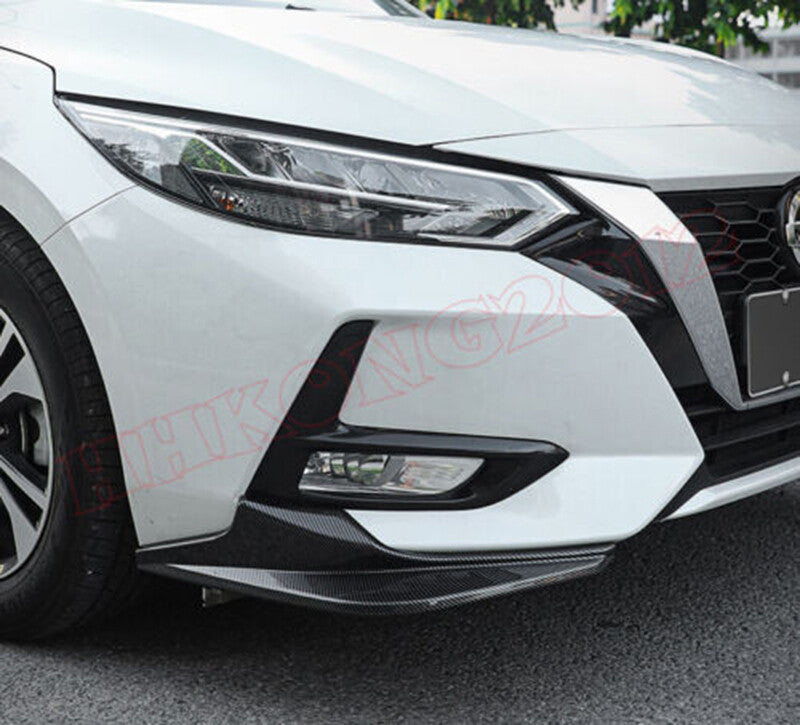 for Nissan Sentra 2020-2022 Carbon Fiber Front Bumper Lip Splitter Spoiler trim