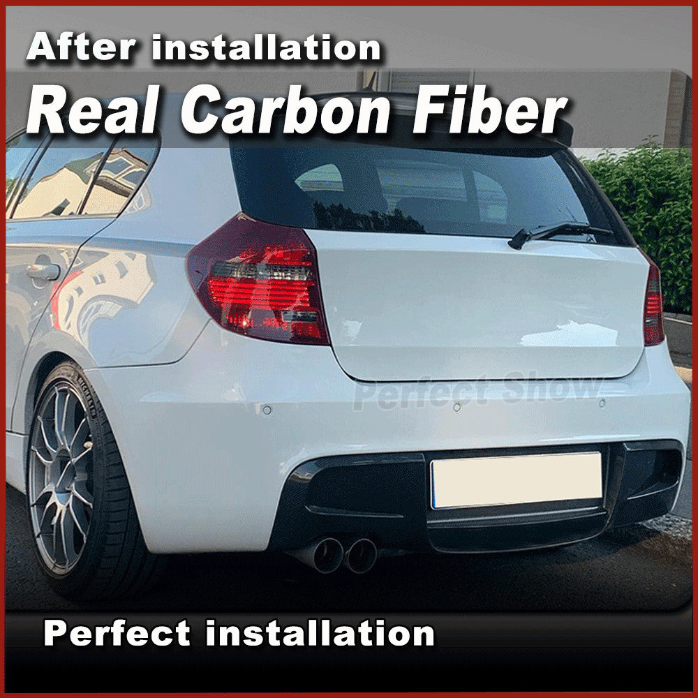 REAL Carbon Rear Diffuser Spoiler Lip for BMW 1Series E87 M-Sport MTech 2007-10
