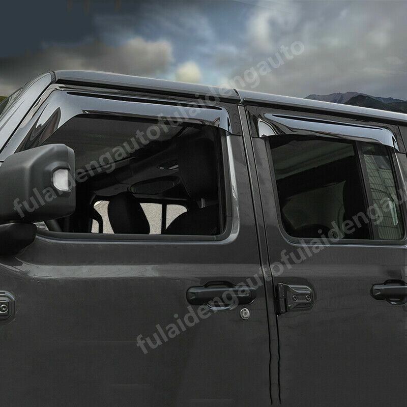 for Jeep for Wrangler 18-24 Smoke Window Visor Vent Sun Shade Rain Guard Door Visor