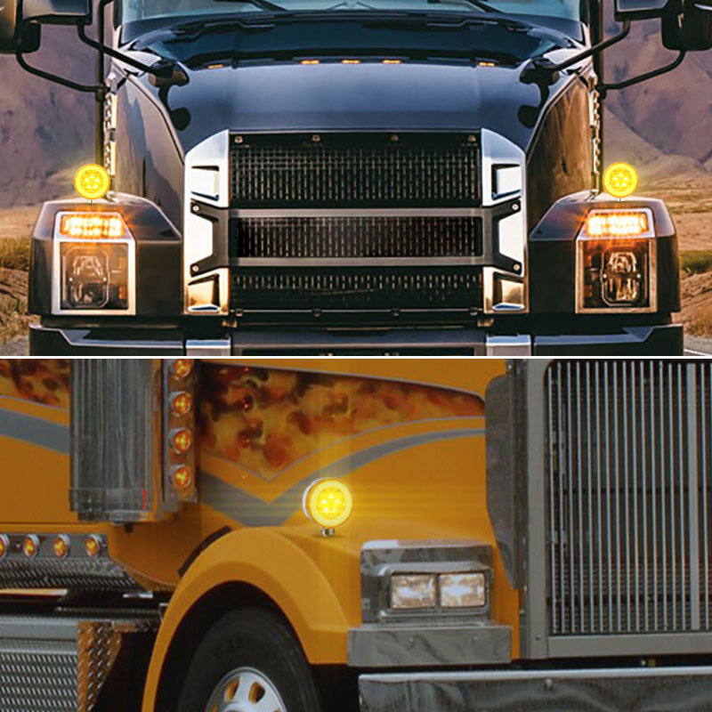 2x 4'' LED Dual Face Side Marker Tail Turn Signal Brake Light 12V 24V Truck Car