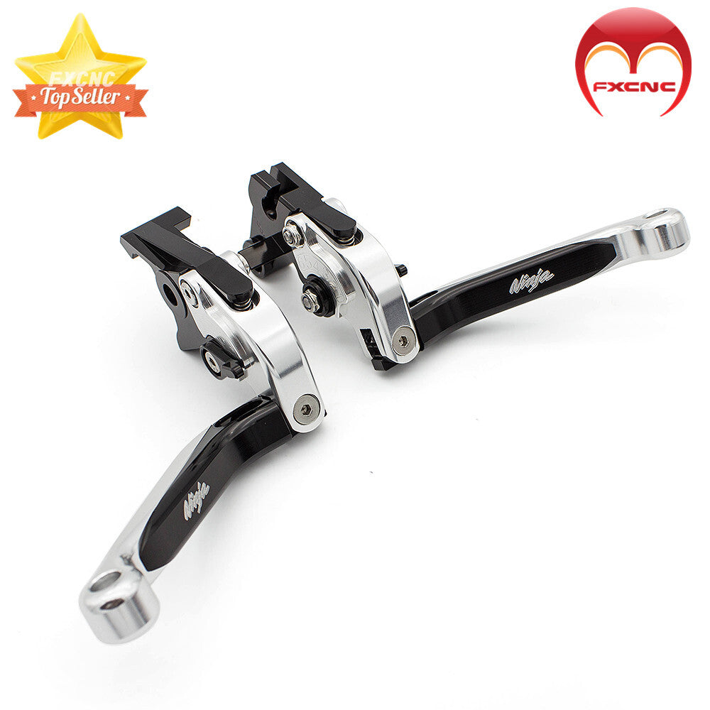 CNC folding extended brake clutch lever and grip for NINJA650R ER6F ER-6N ER6N 2009-2016